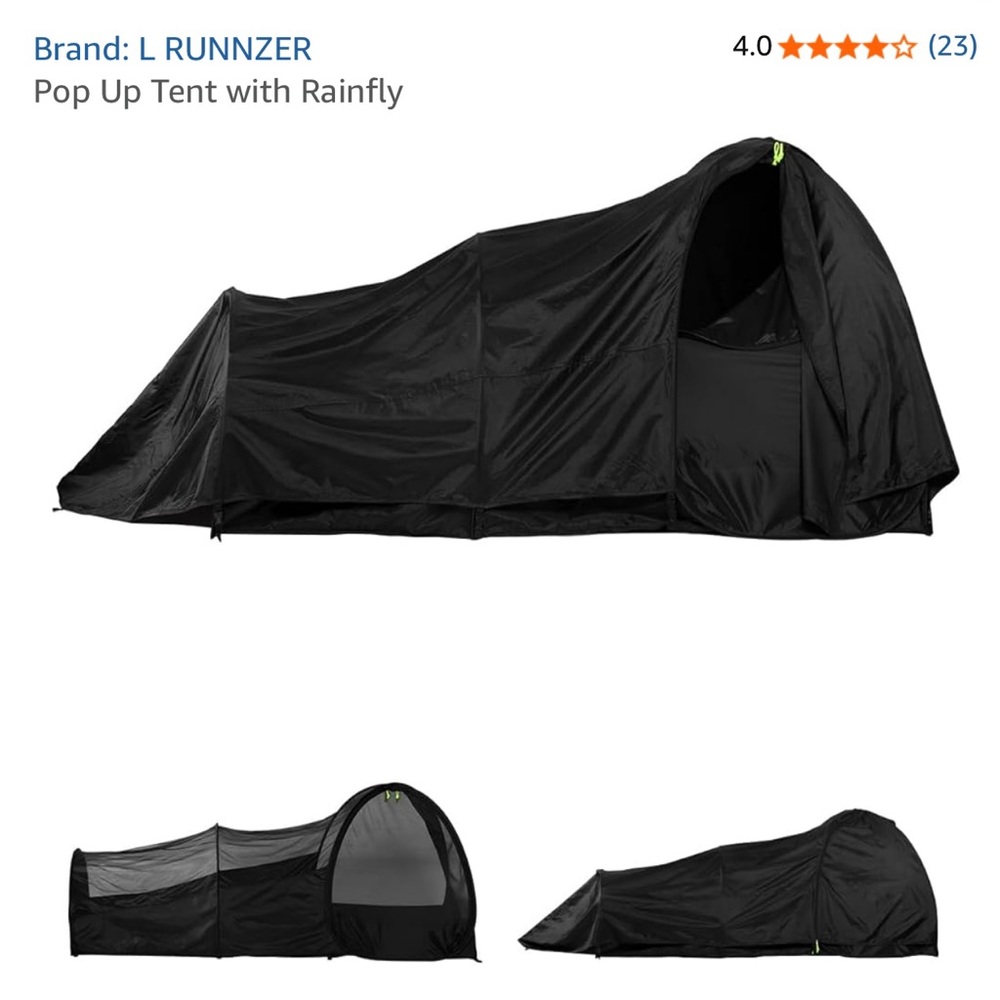 Black Pop Up Tent with Rainfly